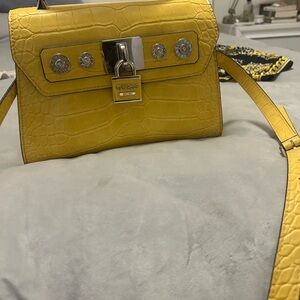 GUESS Yellow Croc-Embossed Women's Bag